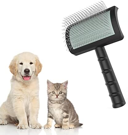 Large Slicker Dog Brush-for Long and loose Haired Pets Brush-Pet Grooming Wire Slicker Brush-for Dog Like Giant Poodles-Cats Deshedding and loose Hair-Removes Knotted Hair,Undercoat and Floating Hair-with Extra Long Pins 25mm(1″)(Black) post thumbnail image