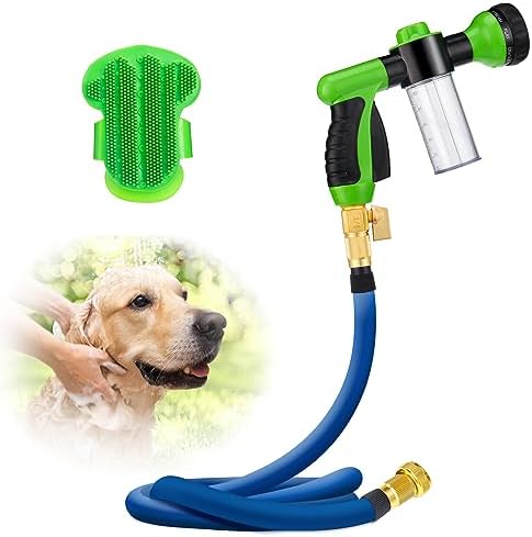 MEWTOGO Pet Bathing Tool Set with 3/4” US Standard Hose, Durable Dog Bathing Sprayer Set with 8 Spray Modes, Easy to Inatall for Pet Dog Horse Showering post thumbnail image