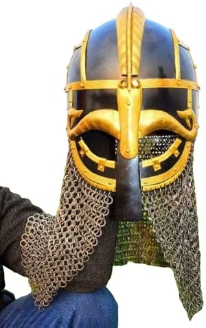 Medieval Steel Viking Vendel Helmet with Chainmail Black SCA/LARP Helmet Collectible Best Gift & Decor Collectible post thumbnail image