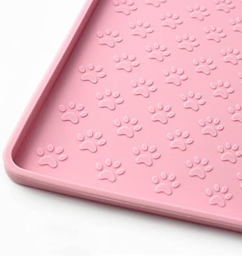 Ptlom Pet Placemat for Dog and Cat, Mat for Prevent Food and Water Overflow, Suitable for Small, Medium and Big Pet,24.5″ 16.5″, Pink post thumbnail image