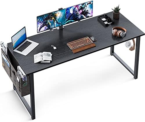 ODK Computer Writing Desk 55 inch, Sturdy Home Office Table, Work Desk with A Storage Bag and Headphone Hook, Black post thumbnail image