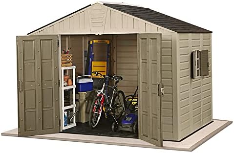 Keter Stronghold 10×8 Large Resin Outdoor Shed for Patio Furniture, Lawn Mower, and Bike Storage, Taupe post thumbnail image