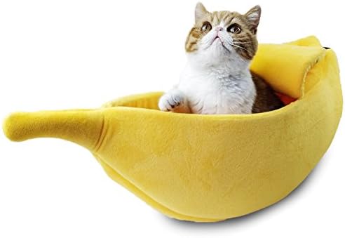 · Petgrow · Cute Banana Cat Bed House Medium Size, Christmas Pet Bed Soft Cat Cuddle Bed, Lovely Pet Supplies for Cats Kittens Rabbit Small Dogs Bed,Yellow post thumbnail image