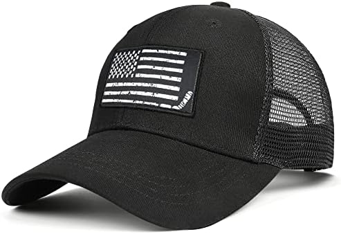 Nuyjimr Hockey Stick and Pucks American Flag Trucker Hats for Women Men Mesh Golf Cap Running Hat Adjustable Outdoors Black, One Size post thumbnail image