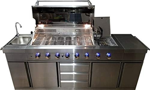 MCP Island Grills 3 in 1 Island 8 Zone BBQ Outdoor Electric Grill Kitchen, Propane or Natural Gas, with Sink, Side Burner, LED Lights on Knobs, and FREE Protective Canvas Cover post thumbnail image