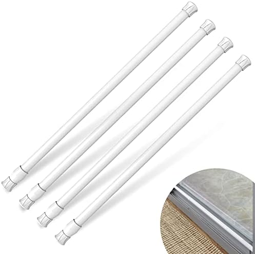 KUANVE 4 Pcs Window Security Bars Set, Adjustable Sliding Glass Door Bar Sliding Door Security Bar Window Safety Lock Bar with Rubber Tips for Children Home, Extends from 15.8-27.6 Inch, White post thumbnail image