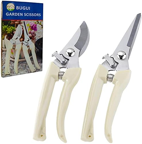 BUGUI Garden Pruning Shears Set – 2 Pack, 1 Bypass Pruner+1 Straight Blade Scissors, Sharp Garden Shears for Cutting Flowers, Trimming Plants, Bonsai, Fruits Picking post thumbnail image