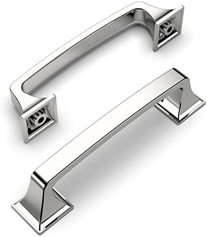 Amerdeco 10 Pack Polished Chrome Cabinet Pulls 3-3/4 Inch(96mm) Hole Center Cabinet Hardware Kitchen Cabinet Handles for Bathroom Drawer Pulls Dresser Pulls ZH0002…… post thumbnail image