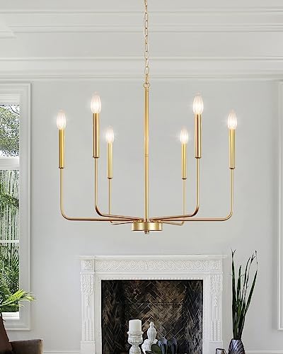 ZCHAOZ Gold Chandelier Light Fixture 6 Lights Modern Farmhouse Chandeliers for Dining Room Candle Brass Pendant Light Fixtures Ceiling Hanging for Living Room Kitchen Island Foyer Entryway Bedroom post thumbnail image