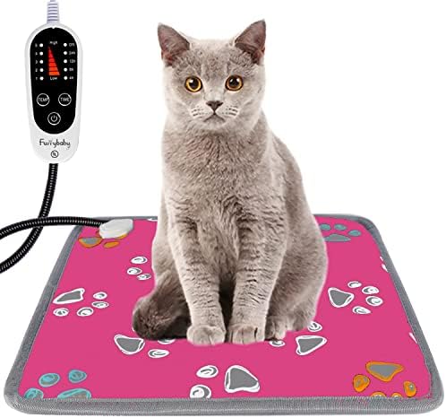 furrybaby Pet Heating Pad, Waterproof Dog Heating Pad Mat for Cat with 5 Level Timer and Temperature, Pet Heated Warming Pad with Durable Anti-Bite Tube Indoor for Puppy Dog Cat (Pink Paw, 18″ X 18″) post thumbnail image