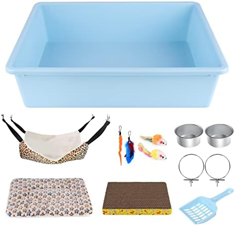 SIVEIS Cat Kitten Starter Kit for Cat Cage Indoor,New Cat Kitten Litter Box Starter Kit for Indoor Cats,Cat Litter Box&Scoop,Hammock &Bed Mat,Scratching Pad,Stainless Steel Cat Bowl,Kitten Toys-11pcs post thumbnail image