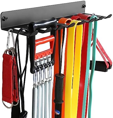 Multi-Purpose Gym Equipment Storage Rack Resistance Bands Storage Hanger Barbell Rack Heavy Duty Gym Rack for Exercise Bands, Lifting Belts and Jump Ropes (17″ / 8 prongs) post thumbnail image