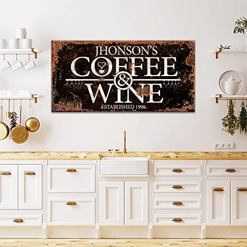 Tailored Canvases Custom Coffee Bar Sign – Small and Large Canvas Wall Art Decor Signage for Home, Kitchen, Coffee Station, Business and Office – Personalized Dark Rustic Coffee and Wine, 48x16in post thumbnail image