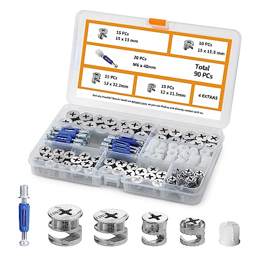 YaaYii Cam Locks for Furniture 90 Pcs 3-in-1 Eccentric Wheels, Furniture Cam Lock Fasteners Compitable with IKEA Hardware Parts, Multi-Size Repair Spare Parts Nut & Bolt Assortment Sets post thumbnail image