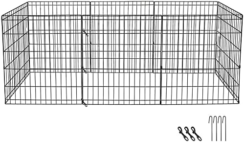 Metal Pet Exercise Playpen 30 Inch 8 Panel Indoor Outdoor Metal Protable Folding Animal Exercise Dog Fence Metal Pet Playpen Large Crate Fence Pet Play Pen Exercise Cage ZLYCFCDUS post thumbnail image