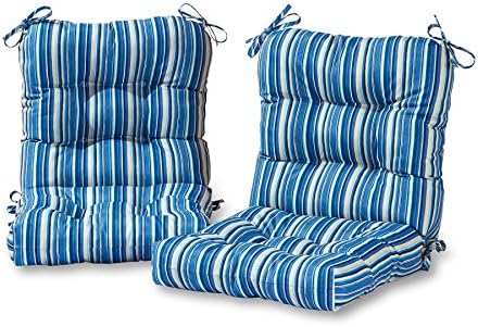 Greendale Home Fashions Outdoor Seat/Back Chair Cushion, 2 Count (Pack of 1), Steel Blue Stripe post thumbnail image