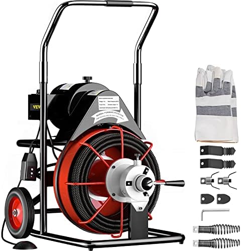 Mophorn 100 Ft x 1/2Inch Drain Cleaner Machine fit 2 Inch (50mm) to 4 Inch(100mm) Pipes 550W Open Drain Cleaning Machine 1700 r/min Electric Drain Auger with Cutters Glove Drain Auger Sewer Snake post thumbnail image