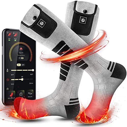 Heated Socks for Men Women Rechargeable Washable 19.24WH 7.4V Battery Operated Heating Socks with APP Remote Control for Hunting Ice Fishing Camping Hiking Skiing Outdoor Work post thumbnail image