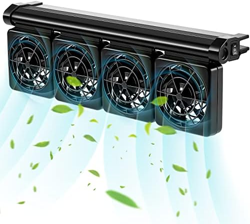 Aquarium Chiller Fish Tank Cooling Fan System for Salt Fresh Water 2 Variable Speed Aquarium Black Aquarium Cooler Fish Tank Cooler Clip on Chiller (4 Fans) post thumbnail image