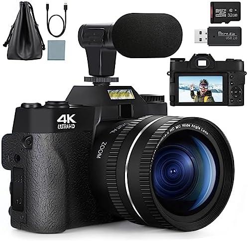 Digital Cameras for Photography, 4K 48MP Vlogging Camera for YouTube, 16X Digital Zoom Auto Focus, Rechargeable Student Compact Video Camera with Wide-Angle & Macro Lens, 32G TF Card & 2 Batteries… post thumbnail image