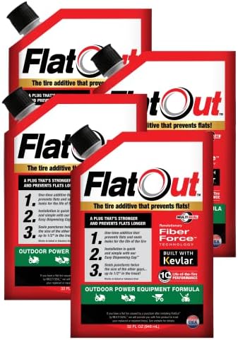 FlatOut Tire Sealant Outdoor Power Equipment Formula – Prevent Flat Tires, Seal Leaks, Contains Kevlar, 32-Ounce Bottle, 4-Pack post thumbnail image