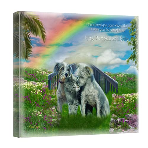 Personalized Sky Rainbow Bridge Pet Dog – Cat – Horse Memorial Digital Oil Portrait – Pet Loss Painting From YOUR Photo post thumbnail image