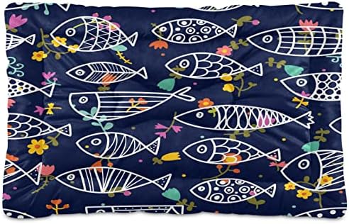 Kigai Cute Fish Calming Dog Bed Cat Bed Soft Comfortable Washable Anti-Slip Pet Mat Dog Crate Pad for Small Medium Large Dogs post thumbnail image