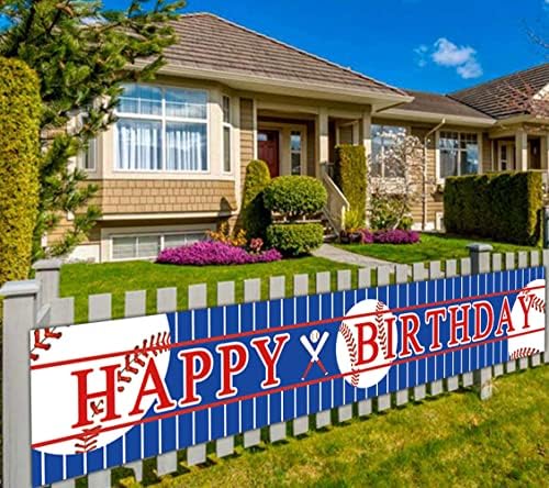 Large Baseball Happy Birthday Banner Sports Theme Birthday Party Supplies Decorations Baseball Birthday Party Backdrop Photography Background Baseball Bday Supplies Decorations 9.8 x 1.6 ft post thumbnail image