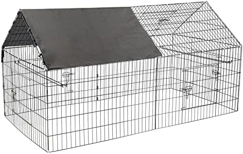 Metal Chicken Coop Playpen, 85″*42″*43″ Backyard Foldable Small Animal Enclosure Cage, Duck Fence Rabbits Pen, with Weather-Proof Cover, Zip Ties, and Stakes, Black post thumbnail image