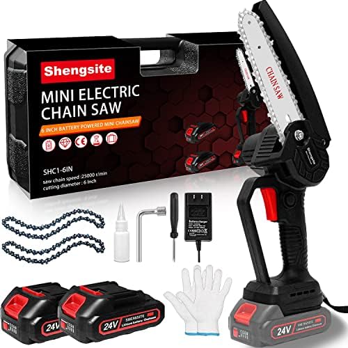 Mini Chainsaw 6-Inch with 2Pcs Battery, Brushless chainsaw with Safety Lock, Cordless hand saw with 2 chains, Handheld Small Chainsaw for Gardening Tree Branch Trimming (Black) post thumbnail image