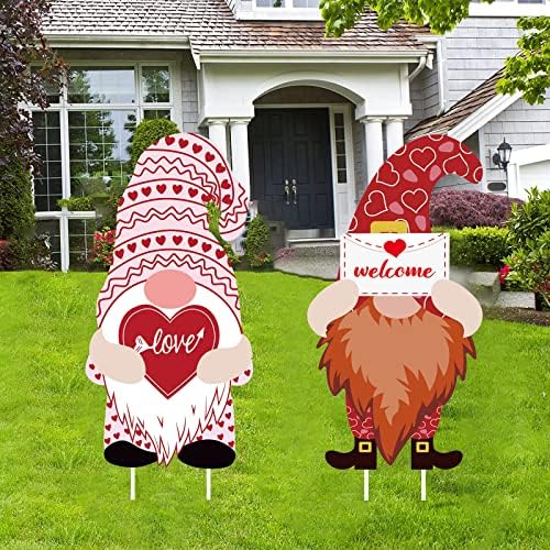 Valentines Day Yard Signs with Stakes, 2pcs Welcome Wedding Decorations for Reception Gnomes Outdoor Lawn Decorations, Yard Sign Decor Garden Ceremony Outside post thumbnail image