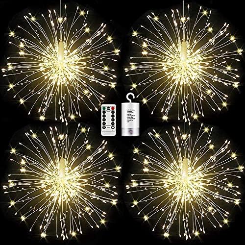 FOOING 4 Pack Firework Lights Led Copper Wire Starburst String Lights 8 Modes Battery Operated Fairy Lights with Remote,Wedding Christmas Decorative Hanging Lights for Party Patio Garden Decoration post thumbnail image