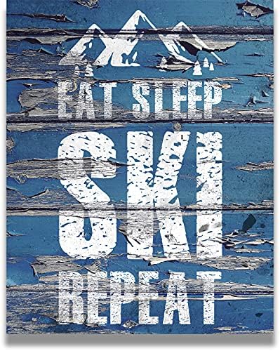 Eat Sleep Ski Repeat home decor – Ski room decor – Mountain wall art for farmhouse decor – Rustic skiing teen room decor – Lodge wall decor – Gift for coach and skier – 11×14 unframed print post thumbnail image