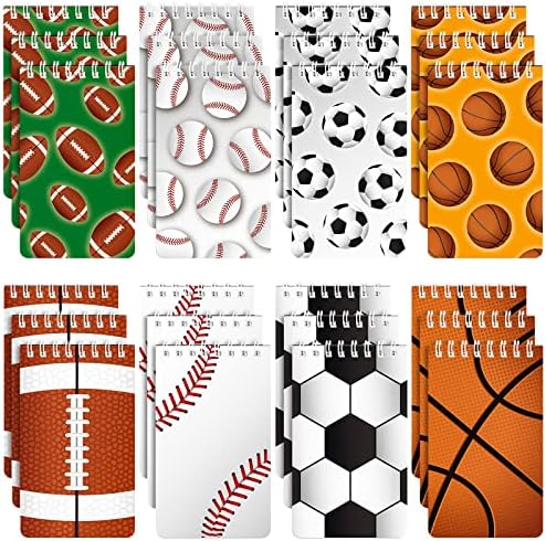 24 Pack Football Sports Mini Notepads Spiral Notebooks Small Notepad Spiral Pocket Notebooks for Kids Teacher Classroom Reward Supply Party Favors Basketball Soccer Ball Baseball Style post thumbnail image