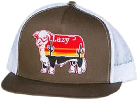 Lazy J Mens Baseball Cap Ranch Wear Brown & White 4″ Sunrise Cactus Bull Cap post thumbnail image