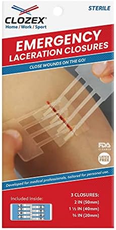 Clozex Emergency Laceration Closures – Repair Wounds Without Stitches. FDA Cleared Skin Closure Device for 3 Individual Wounds Or Combine for Total Length of 4 1/4 Inches. Life Happens, Be Ready! post thumbnail image