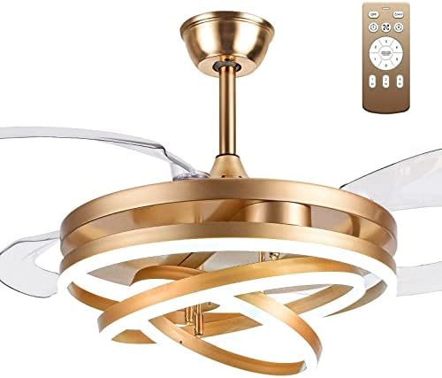 Minfeng 42 Inch Farmhouse Ceiling Fan with Lights Remote Control, Retractable Modern Ceiling Fan for Bedroom/Living Room/Study/Patio, 6 Speed, 1/2/4H Timer, LED Ceiling Fans (Gold) post thumbnail image