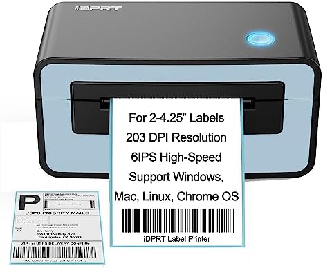 iDPRT Shipping Label Printer Upgraded Thermal Label Printer, Desktop Label Printer for Small Business, 4×6 Label Maker, Compatible with UPS, USPS, Amazon & Ebay, Support Windows, Mac OS, Linux, Blue post thumbnail image