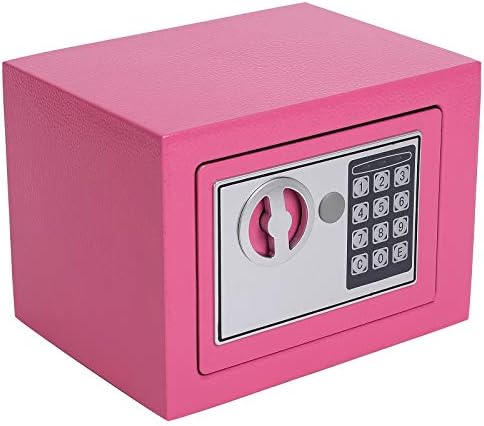 Heroecol Key and Electronic Security Safe Box Digital Deposit Box for Home Office Hotel Business Lock Box for Cash Jewelry Storage (Pink, 0.17 Cubic Feet) post thumbnail image