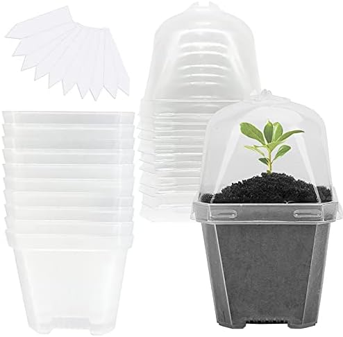 EBaokuup 4″ Clear Plant Nursery Pots with Humidity Dome, 10PCS Plastic Gardening Pot Plant Container, Seed Starting Pot with Drain Holes for Seedlings/Vegetables/Succulents/Cuttings post thumbnail image