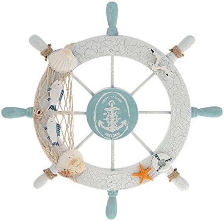 Rienar Nautical Beach Wooden Boat Ship Steering Wheel Fishing Net Shell Home Wall Decor White – Fish post thumbnail image