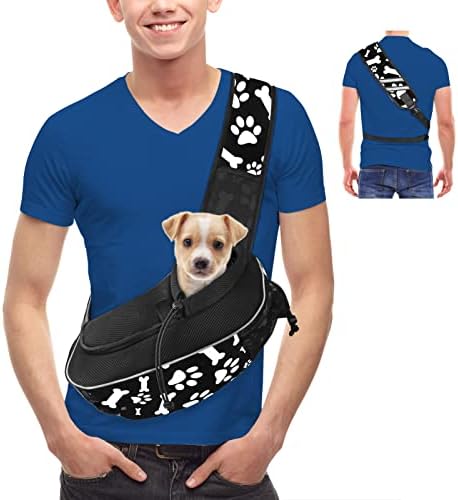 Dog Sling Puppy Carrier Travel Cat Carrier Dog Carrying Bag Pet Carrier for Small Dogs Below 5 lbs Dog Accessories & Cat Supplies Hands Free & & More Pockets & Reflective Design Cute Black post thumbnail image