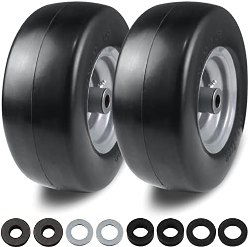 2 PCS 11×4.00-5″ Flat Free Lawn Mower Tire on Wheel, 3/4″ or 5/8″ Bushing, 3.4″-4″-4.5-5″ Centered Hub, Universal Fit Smooth Tread Tire for Zero Turn Lawn Mowers, with Universal Adapter Kit post thumbnail image