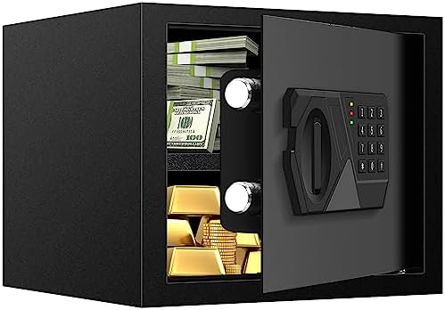 1.0 Cubic Feet Digital Home Security Safe with Programmable Electronic Keypad Lock, Secure Documents, Jewelry, Valuables, Black, 9.84″W x 9.84″D x 13.78″H post thumbnail image