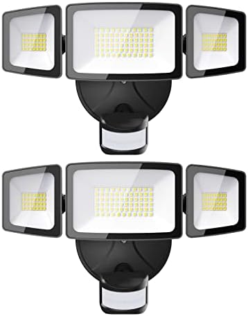 Onforu 2 Pack 55W LED Motion Sensor Outdoor Lights, 5500LM 6500K IP65 Waterproof Security Lights Motion Outdoor Flood Lights Fixture Detection Detector 3 Adjustable Heads for Eave Yard Garage Wall post thumbnail image