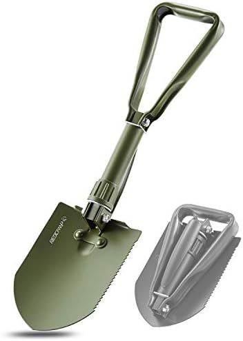 REDCAMP Military Folding Camping Shovel，High Carbon Steel Entrenching Tool Tri-fold Handle Shovel with Cover post thumbnail image