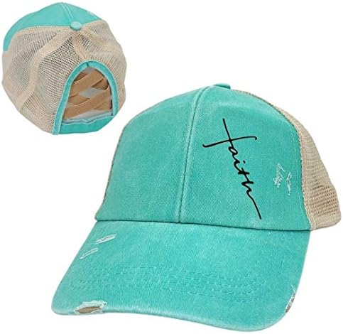 Faith Cross Trucker Hats Faith Cross Ponytail Hats Faith Cross Hats for Women (FAITH-CR2-PONYTAIL-MINT) post thumbnail image