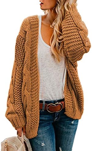 Astylish Womens 2023 Open Front Long Sleeve Chunky Knit Cardigan Sweaters Loose Outwear Coat post thumbnail image