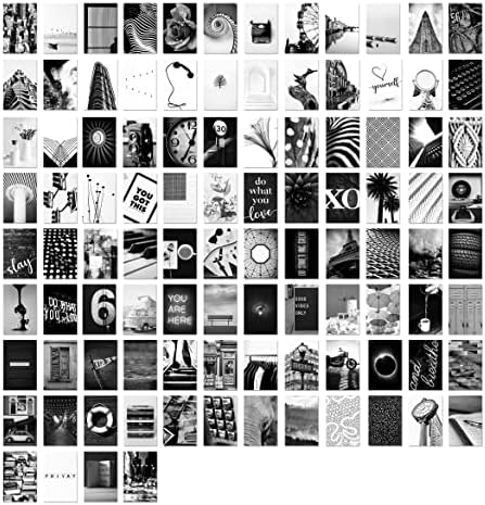 GSM Brands Wall Collage Kit Black and White Aesthetic Pictures Set of 100 4×6 inch Individual Photos for Teen College Dorm Room post thumbnail image