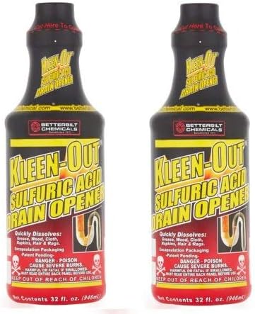 Betterbilt Chemicals Kleen-Out Sulfuric Acid Drain Opener, 32 fl oz (2) (One Pack) post thumbnail image